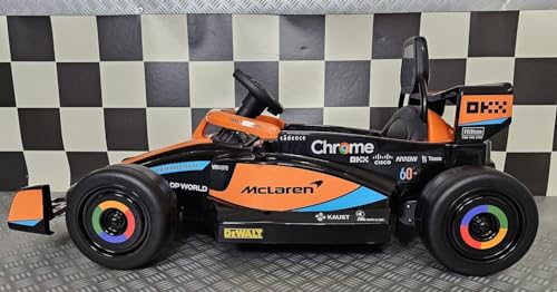 Indalchess Kart électrique pour enfant, Kart Formula 1 12 V, RC parental, 1-5 ans, Voiture électrique pour enfant, 115 x 67 x 50 cm, 30 kg, orange