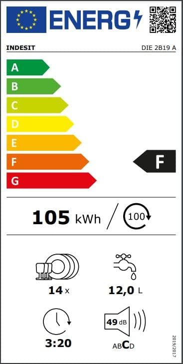 Indesit DIE 2B19A - Lavastoviglie a Scomparsa Total da 60 cm, N° Coperti 14  Coperti, A+ : Amazon.it: Grandi elettrodomestici