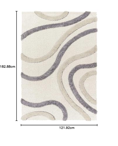 Image of Modern Quality Carpet /Trending Design Hand Woven Fluffy Rug /Mats for Bedroom /Dinning Hall /Living Room 2-inch Thick [Size 4x6 feet]