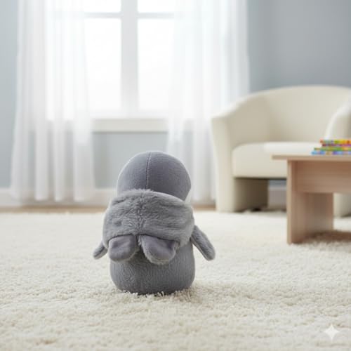 Image of Cute Penguin Soft Toy with Grey Hoodie - 28 cm Premium Plush Stuffed Animal for Kids, Toddlers & Gift - Soft & Huggable Plushie for Boys & Girls