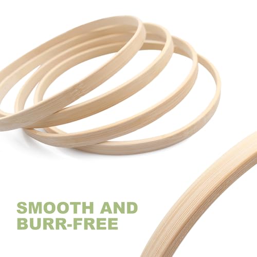 4 Stück Holzringe Zum Basteln, Traumfänger Ringe Bambus 15cm, Makramee Ringe, Holzreifen, Für DIY Traumfänger, Hochzeitskranz Dekor, Handwerk