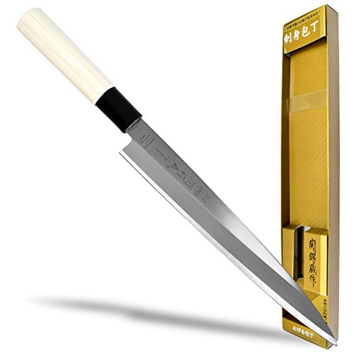 Image of Seki Japan TSUBAZO Japanese Sushi Chef Knife, Stainless Steel Sashimi Yanagiba Knife, Shiraki Handle, 210 mm (8.3 in)