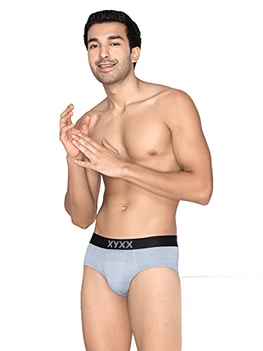 Image of XYXX Men's Blox Tencel Micromodal Regular Fit Printed Antimicrobial Briefs with No Marks Waistband (Pack of 2)