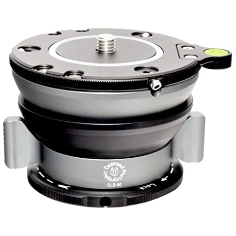 Desmond DLB-90 90mm Leveling Base for Tripod w Easy Grip Butterfly Lock Collar 88lb Max Load +/-15° Tilt Cover
