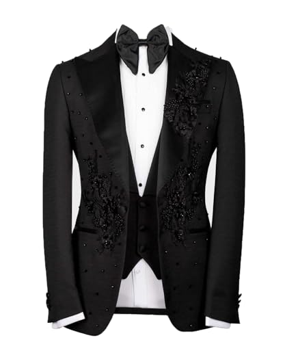 Men's Luxury Tuxedo Jacket with Rhinestone Applique Full of Beadings Blazer for Wedding