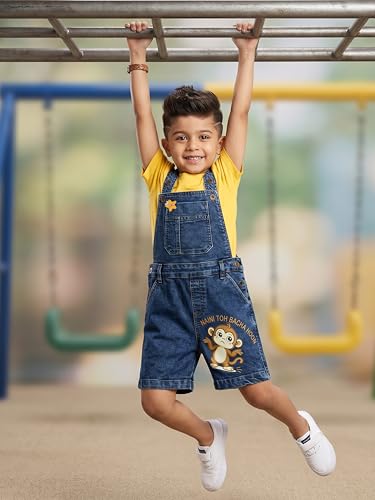 Image of KiddoPanti Boys Denim Dungaree Shorts