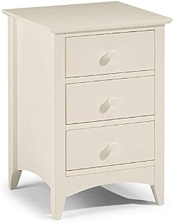 Julian Bowen Cameo 3 Drawer Bedside, Stone White