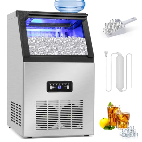 Fabricadora de Hielo Comercial 130 lbs/24h Acero Inoxidable miniatura 1