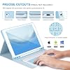 for iPad 6/5th Generation Case with Keyboard 2018/2017,Detachable Bluetooth Keyboard case for iPad Air 2/1,iPad Keyboard Case 9.7 inch with Pencil Holder,Square Keycaps,Blue
