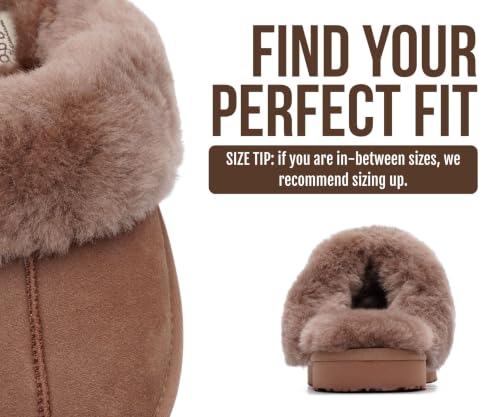 Image of Project Cloud Genuine Leather Slippers for Women with Genuine Fur Lining, Non-Slip Indoor /Outdoor Clog Mule Slippers, Memory Foam Insole