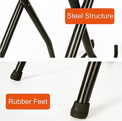 Dacun Guitars Stand Holder With Stool, Foldable Black Metal Seat, Boys Girls Musicians Gifts, Electric Acoustic Bass Guitar Accessories, Supports 150Kg #TOP6