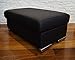 Quattro Meble Schwarz Echtleder Hocker aufklappbar mit Stauraum Sitzhocker Rindsleder Sitzwürfel 90x55cm Fußhocker Polsterhocker Echt Leder Puff
