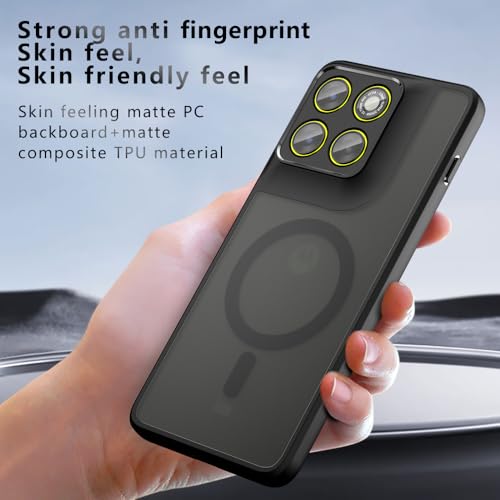 Image of QUIETIP Magnetic Case for Motorola Edge 70 Fusion,[Compatible with MagSafe] Translucent Matte Drop Protection Cover,Black