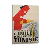 IOdfGJH Tunesisches Olivenöl-Poster, Leinwand, Wandkunst, Dekoration, Drucke für Wohnzimmer, Zuhause, Schlafzimmer, Dekoration, Gemälde, 20 x 30 cm