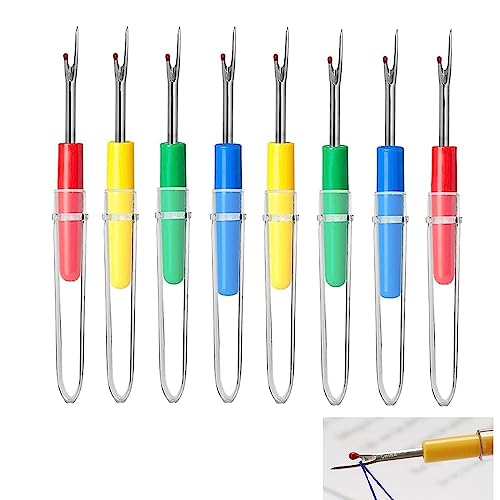 8Pcs Seam Rippers for Sewing, Stitch Thread Unpicker for Quick Unpick Sewing, Sewing Gifts for Women,Tool for Hemlines Mixed Color