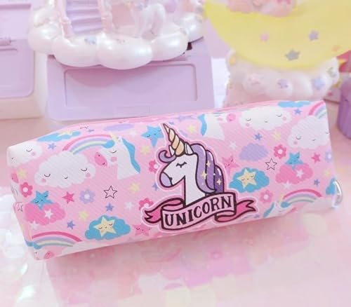 Image of 15 Pcs Unicorn Gift Combo Set For Girls Kids Unicorn Theme Gift Bag Stationery Set Age 6-8 Years 10-12 Year I Diary, Stickers, pen, pouch, scale, badge, Eraser, Wallet & Carry Bag