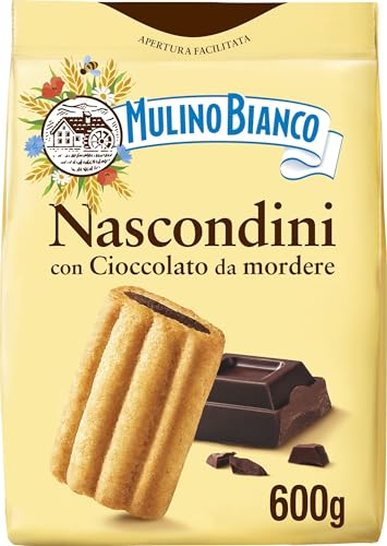 Mulino Bianco Biscotti Frollini Nascondini con Cioccolato, Colazione Ricca di Gusto - 600 gr