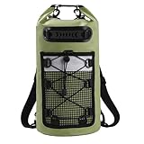 Mochila de praia à prova d'água, bolsa tipo balde para acampamento e natação (Verde, 20L)