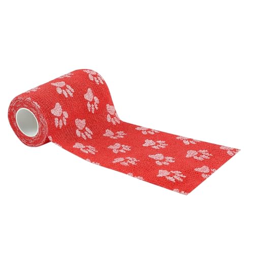 Image of A-Tape Breathable Self Adhesive Cohesive Bandage for Humans & Pets (Dogs, Cats, Birds) -Sports, Wrap, Athletic, Non Woven First Aid Medical, Wrist, Swelling (10 cm X 4.5 mtr) (Pack Of 4, Red Paw)