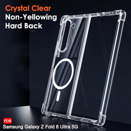 Image of TheGiftKart Crystal Clear Back Cover Case for Samsung Galaxy Z Fold 8 Ultra 5G Compatible with MagSafe | Shock Proof 360 Degree Protection | Hard Back Cover Case (PC & TPU, Transparent Bumper)