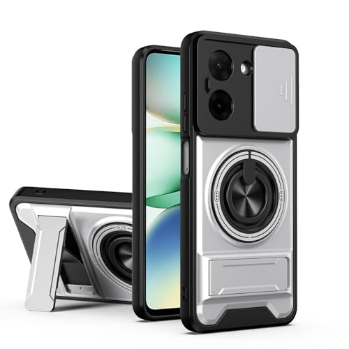 �Ή��@�� Redmi A5 4G(171mm) / Poco C71 4G �g�уP�[�X,�f���A���X�^���h�A�����Y�ی�X���C�h�J�o�[�A�}�O�l�b�g���ی�P�[�X Silver