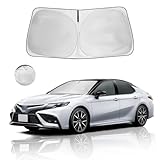 HOHUIGO Windshield Sun Shade for Toyota Camry 2024 2023 2022 2021-2018 Accessories Front Window Sunshade Fit LE XLE Hybrid SE XSE Sedan Sun Visor UV Protector Heat Shield Cover