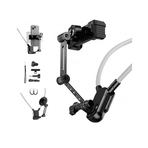 Magnetic NeckPhone Holder for Recording/Streaming,4-in-1 Magnetic & Clip-on Neck Mount Phone Holder for POV/Vlog/Video Content Creator/Ktichen,Potable Hands Free Around Neck Mount for All Smart Phone