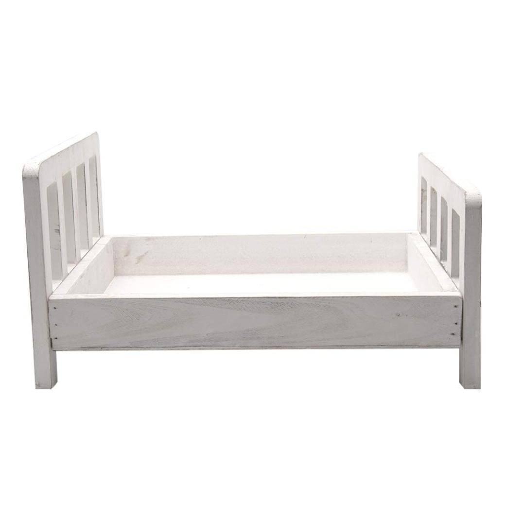 Props de fotografía de recién nacidos, fondo de cama de madera, fondo de fotos de bebé, cama de madera pequeña de bricolaje, cama extraíble, accesorios de accesorios de cuna de estudio, fondo de cama