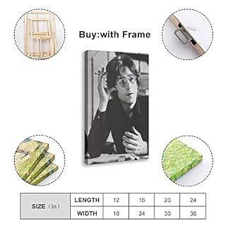 Poster John Lennon (16) – Impression sur toile – Décoration murale – Pour salon, chambre à coucher – Style cadre – 20 x 30 cm - Les Beatles, Paul McCartney, John Lennon, RIngo Starr, George Harrison Poster John Lennon (16) - Impression sur toile - Décoration murale - Pour salon, chambre à coucher - Style cadre - 20 x 30 cm – Image 2