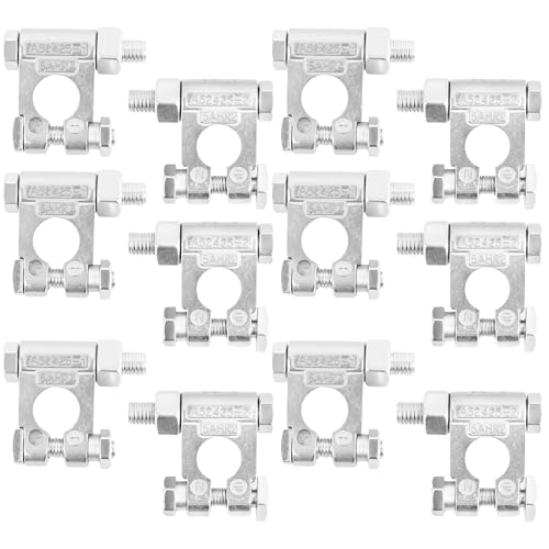 6 Pairs Military Spec Battery Terminals Top Post Battery Terminal Set Negative and Positive Top Post Battery Connector for Car Truck Boats RV Vessels