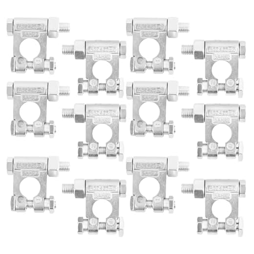 6 Pairs Military Spec Battery Terminals Top Post Battery Terminal Set Negative and Positive Top Post Battery Connector for Car Truck Boats RV Vessels