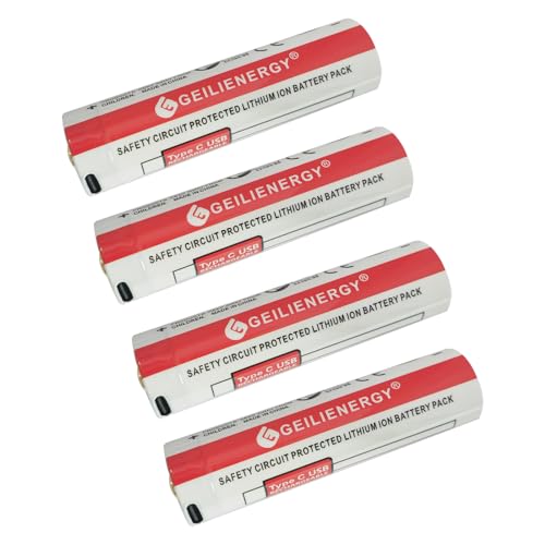 GLESOURCE 3.7V USB Rechargeable Battery (4 Pack) 2600mAh Lithium Ion Batteries Compatible for Streamlight SL-B26 Streamlight 22104