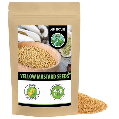Alpi Nature Mustard Seeds Yellow White 500g 1.1 lb White Yellow Mustard Seeds 1-2mm