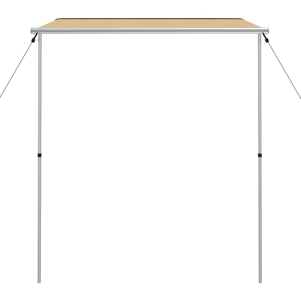 Wohnwagen Markise beige 2 x 2,5 x 2,15 m Aluminium Gestänge mit UVschutz Aufbewahrungstasche für Camping Autoreisen Festival Schatten