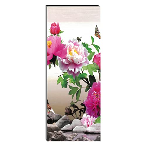 Image of Indianara Set of 3 Flowers MDF Art Painting (0143FL) without glass 4.5 X 12, 9 X 12, 4.5 X 12 INCH