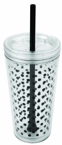 Copco 2510-0432 Minimus Tumbler with Straw, 24-Ounce, Black Dots