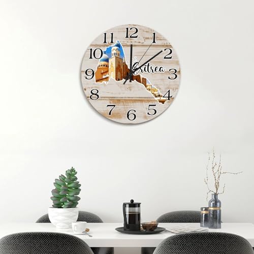 Horloge voyage Érythrée idée cadeau décoration originale 38 cm