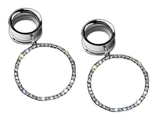 2PCS �T�[�W�J�� �X�`�[�� ���[�W �t�[�v �C���[ �g���l���ƃv���O - �����p�_���O�� �G�L�X�p���_�[ �Q�[�W �X�g���b�`���[ �s�A�X (6mm - 25mm)(Silver-A,18mm)