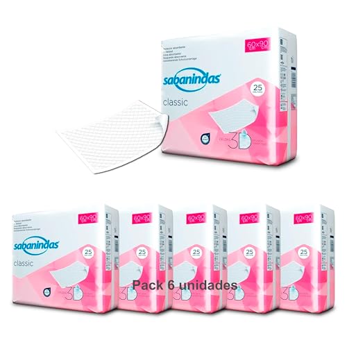 INDAS - SABANINDAS NORMAL 60X90 25 U - Pack de 6 Unidades - 150 Unidades en total