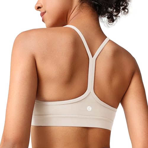Image of BAYDI Clouduxi Y Back Sports Bra for Women - Padded Racerback Spaghetti Strap Low Impact Workout Yoga Bra, A-C Cups