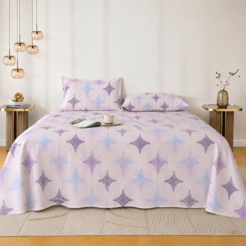 Image of Amazon Brand - Umi Elegant Printed Double Bedsheet 90x100 Inch | 100% Soft Cotton 160 TC | King Size Bed Sheet with 2 Pillow Covers 17X27
