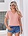 Zeagoo Short Sleeve Shirts for Women 2026 Summer Tops V Neck Blouse Basic Business Work Dressy Clothes Pink XL