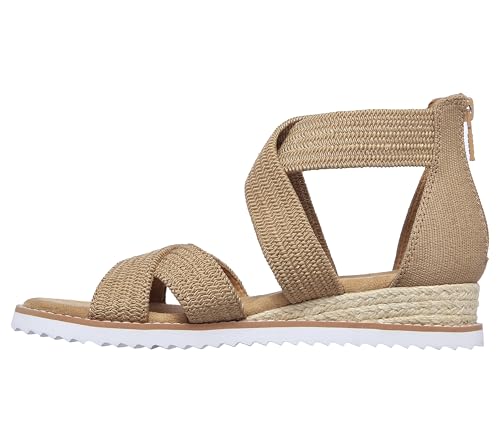 Skechers Skechers BOBS womens Ankle-Strap Sandal, Tan, 6 US