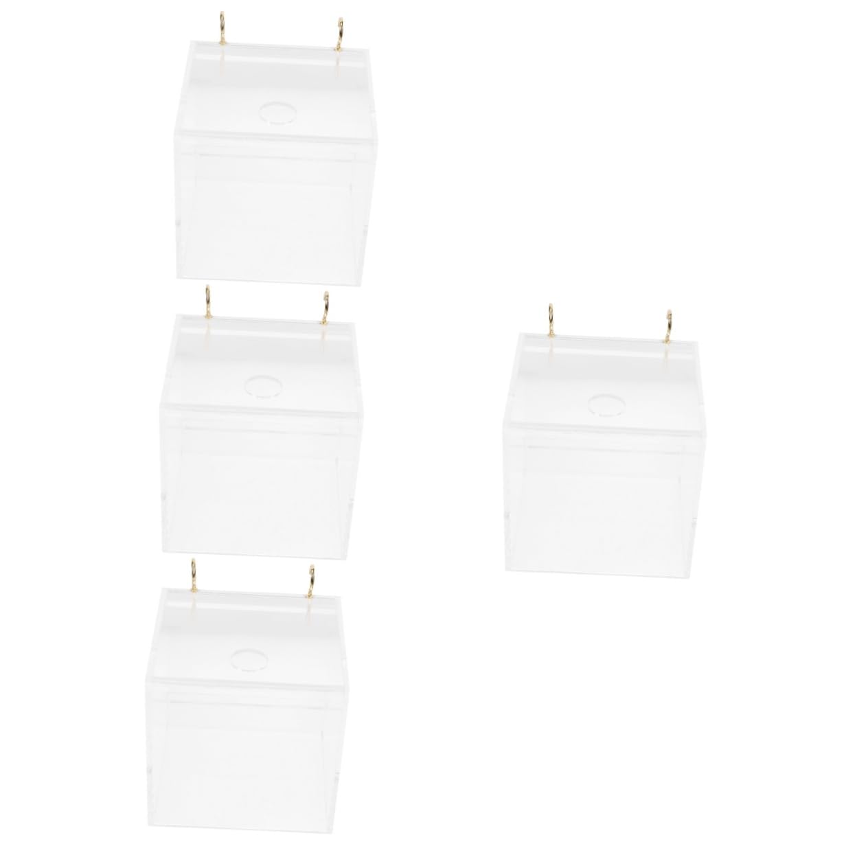 BESPORTBLE 4pezzi Vasca per Bagno per Uccelli Trasparente Box Appeso per Pappagalli e Parrocchetti Facile da Pulire e Resistente Perfetta per Gabbie di Piccole