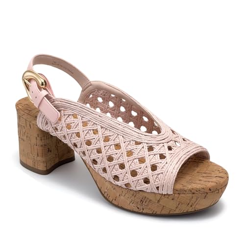 Aerosoles Women's Cornelia Pale Pink Embossed Raffia 8 Wide by Aerosoles - Used condition - Image 2