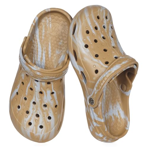 Eagsouni Womens Mens Garden Clogs,Khaki,12-12.5 Women/10.5-11 Men