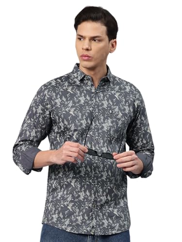 Image of Majestic Man Men's Stylish Floral Print Slim Fit Casual Shirt - Pure Cotton| Full Sleeve | Trendy & Comfortable