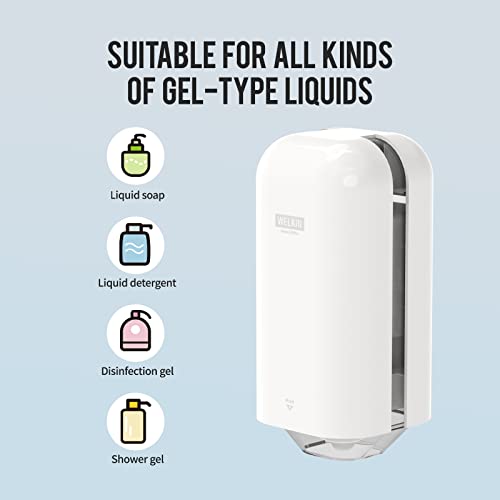 Welkin Soap Dispenser Wall Mount, 16.9Oz/500Ml Manual Liquid Soap Dispenser Wall Mounted For Bathroom, Home, Hotel, Office, Commercial Or Residential #TOP2