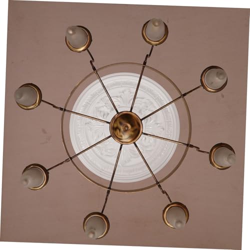 Médaillon de plafond Lurrose en polyuréthane blanc vintage léger - 4