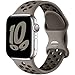 Produktbild Upeak Sport Armband Kompatibel mit Apple Watch Armband 44mm 45mm 49mm 46mm 42mm, Atmungsaktiv Silikon Doppelloch Band für iWatch Ultra 2 SE Series 10 9 8 7 6 5 4 3 2 1, L, Olive Grau/Dunkel Taupe